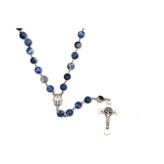 Handmade Blue Agate Gemstone Rosary