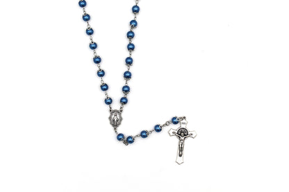 Queen of Heaven Rosary in Silver with Flower Caps