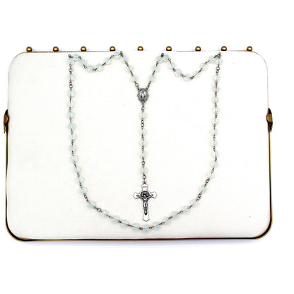 Celestial Light Rosary in Silver 8mm