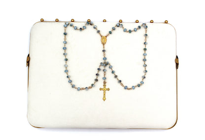 Our Lady of Lourdes Rosary in Gold with Our Lady of Guadalupe Medal 8mm