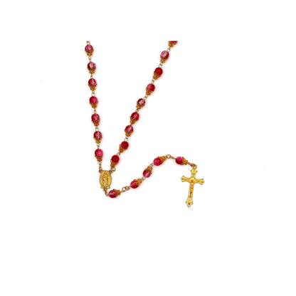 Rosary of the Sacred Passion in Gold with Trumpet Flower Caps 8mm